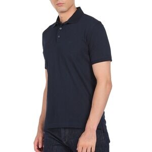 Mens Arrow Size Medium Black Button Collar ‎ Polo Short sleeve Shirt Casual